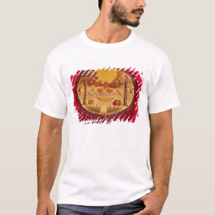 Oval malte Kasten, mit Symbolen der Freimaurerei T-Shirt