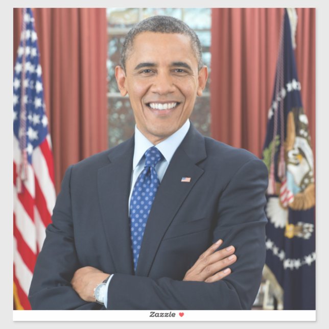 Oval Office Portrait, Obama Barack US-Präsident Aufkleber (Blatt)
