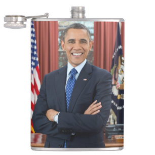 Oval Office Portrait, Obama Barack US-Präsident Flachmann