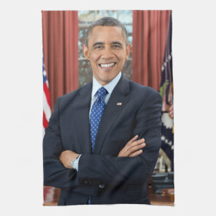 Oval Office Portrait, Obama Barack US-Präsident Geschirrtuch