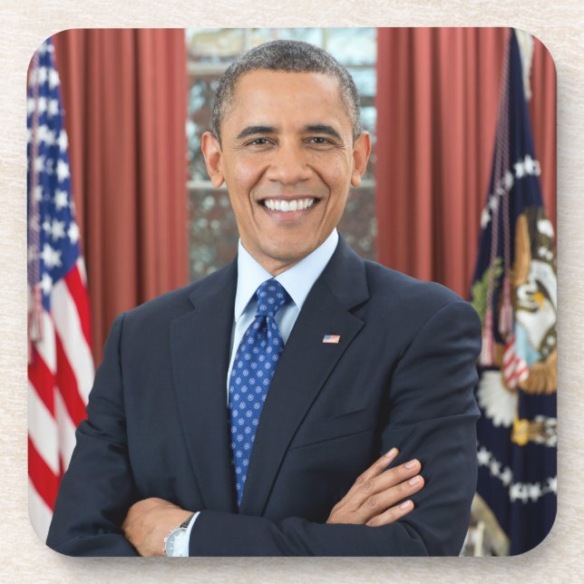 Oval Office Portrait, Obama Barack US-Präsident Getränkeuntersetzer (Vorderseite)