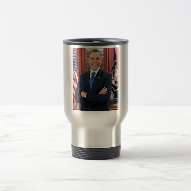 Oval Office Portrait, Obama Barack US-Präsident Reisebecher (Mittel)