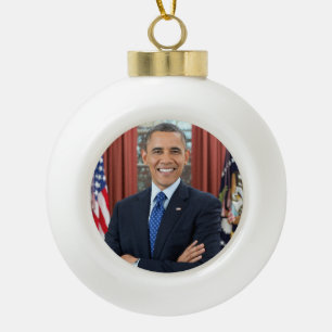 Oval-Office-Porträt, Obama Barack US-Präsident Keramik Kugel-Ornament