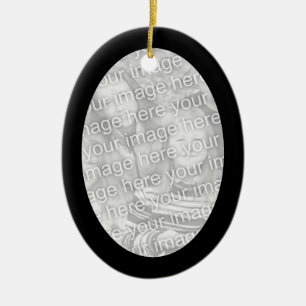 Oval-Ornament aus schwarzem Rahmen Keramikornament
