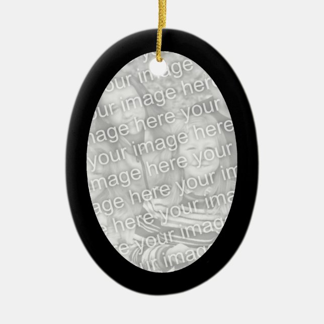 Oval-Ornament aus schwarzem Rahmen Keramikornament (Vorne)