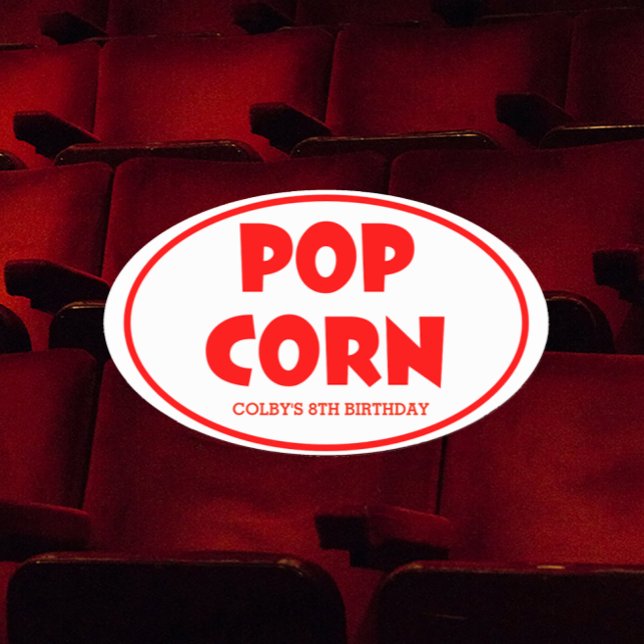 Oval Popcorn Personalisiert Stickers (Von Creator hochgeladen)