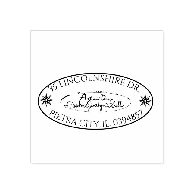 Oval-Rücksendeadresse für benutzerdefinierte Logos Gummistempel (Prägung)