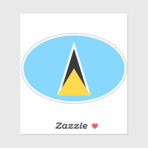 Oval Saint Lucia Flag Aufkleber