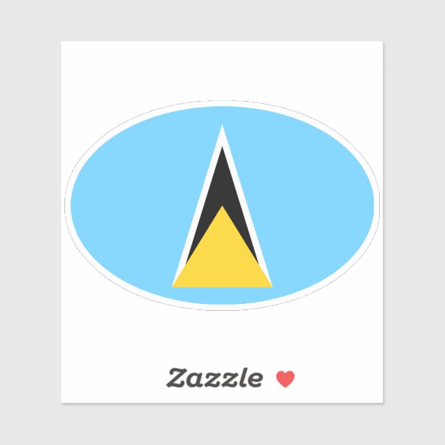 Oval Saint Lucia Flag Aufkleber (Blatt)