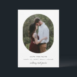 Oval Save The Date<br><div class="desc">Save the Date Fotokarte mit Single Foto und modernem Typ. Foto-Guthaben auf unsplash.com</div>