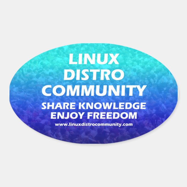 Oval Sticker für Linux Distro Community (Vorderseite)