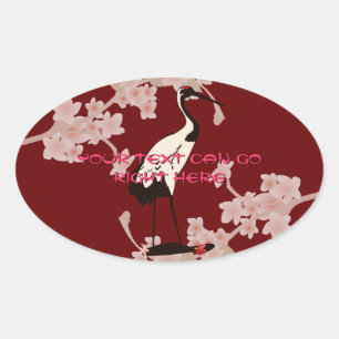Oval Stickers für japanische Kran