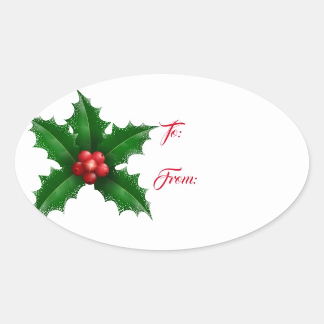 Oval Weihnachtsgeschenk Aufkleber (Vorderseite)