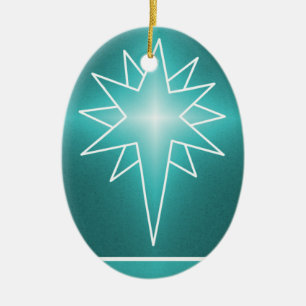 Oval Weihnachtsschmuck im Norden, Türkis