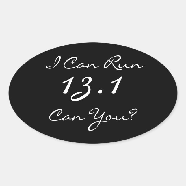 Ovale 13.1 Sticker du coureur de demi-marathon (Devant)