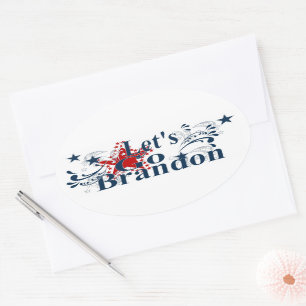 Ovale Allez Brandon Sticker Patriotique