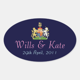 Ovale Armoiries Sticker Mariage royal