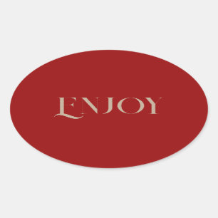 Ovale Arrière - plan rouge foncé Profitez Sticker