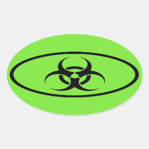 Ovale Autoaufkleber des Biogefährdung-Symbol-Grü Ovaler Aufkleber