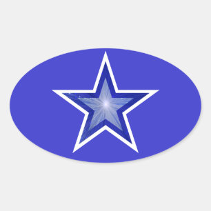 Ovale Bleu foncé Star oval sticker bleu