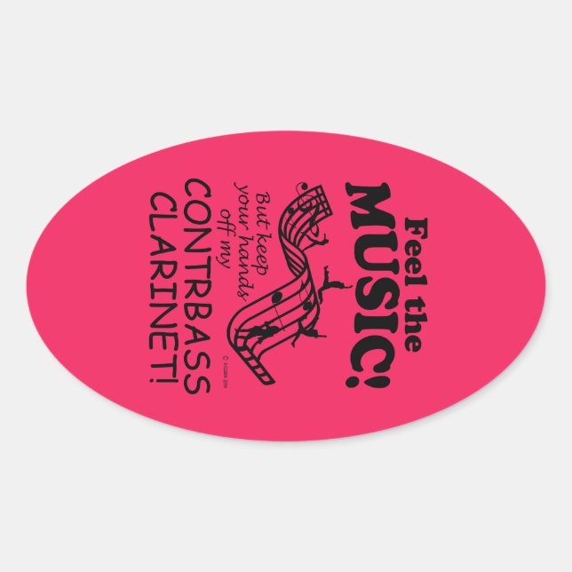 Ovale Contrabass Clarinet Sentez La Musique Oval Sticker (Devant)