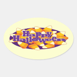 Ovale Corne à bonbons - Sticker Halloween