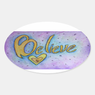 Ovale Croyez-vous à l'Art Inspirational Sticker Decals