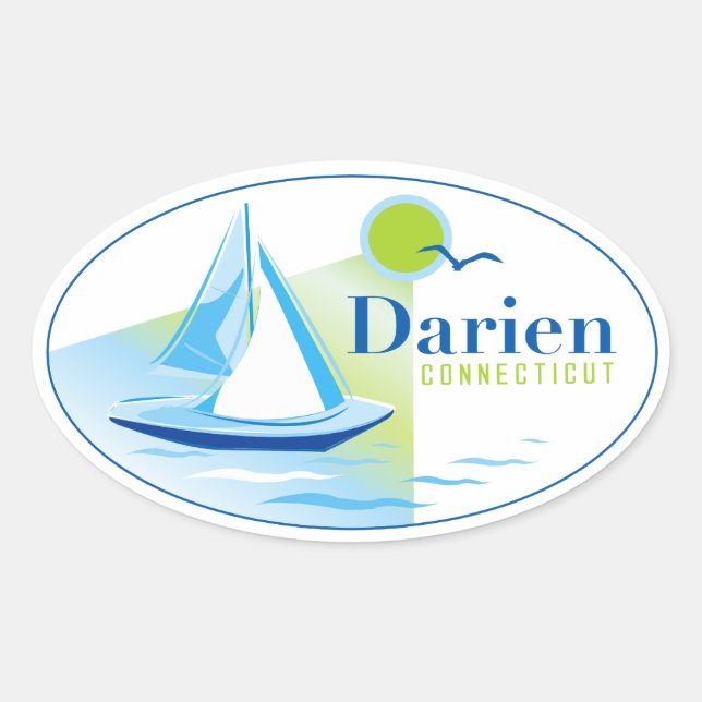 Ovale Darien, CT, Sticker pour voilier (Devant)