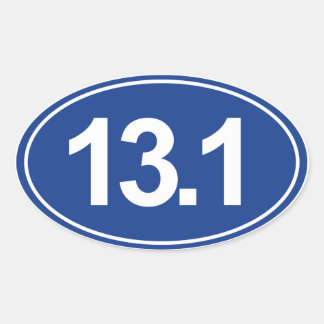 Ovale Demi-Marathon 13,1 Miles Sticker Oval (Bleu)