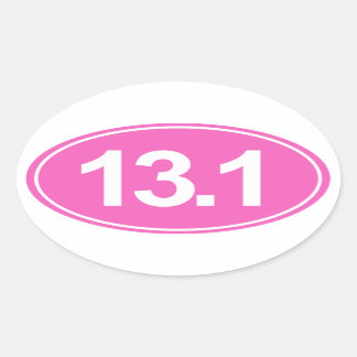 Ovale Demi-Marathon 13,1 Miles Sticker Oval (Rose)
