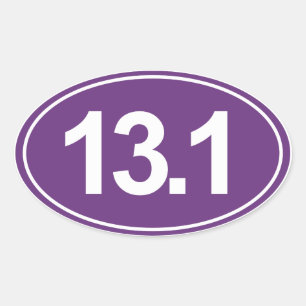 Ovale Demi-Marathon 13,1 Miles Sticker Oval (Violet)
