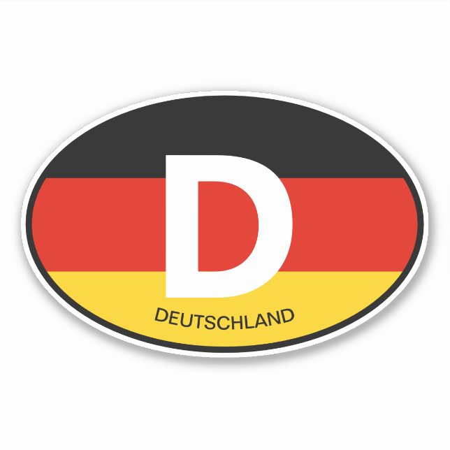 Ovale deutsche Flagge - Ländercode Vinyl Car Aufkl Aufkleber (Vorderseite)