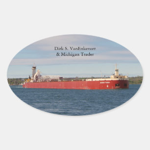 Ovale Dirk S. VanEnkevort & Michigan Trader sticker