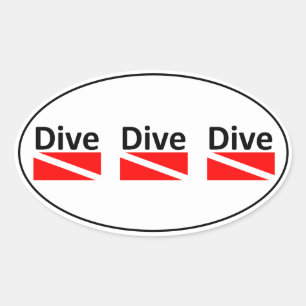 Ovale DIVE DIVE DIVE DIVE Sticker