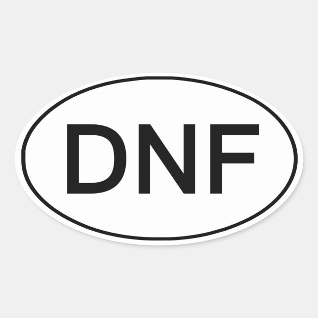 Ovale DNF - N'A Pas Terminé Funny Running Sticker (Devant)