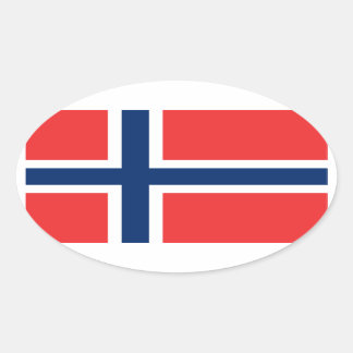 Ovale Drapeau de Norvège Sticker (ovale)