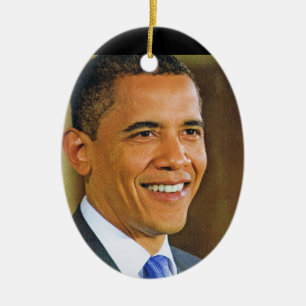 Ovale En Céramique BARACK OBAMA, quarante-quatrième ornement de