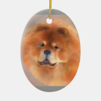 Ovale En Céramique Chow Chow Beauty Ornement ou Pendentif
