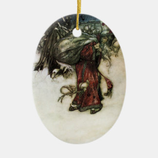 Ovale En Céramique Ornement classique d'Arthur Rackham le père noël