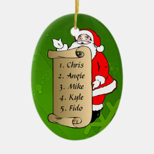 Ovale En Céramique Ornement d'arbre de Noël de Père Noël