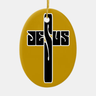 Ovale En Céramique Ornement de Jésus