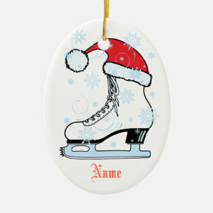 Ovale En Céramique Ornement de patinage sur glace