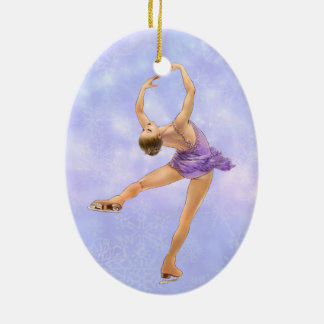 Ovale En Céramique Ornement de patineur artistique