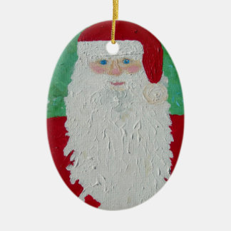 Ovale En Céramique Ornement de Père Noël
