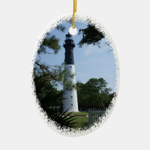 Ovale En Céramique Ornement de phare d'île de chasse