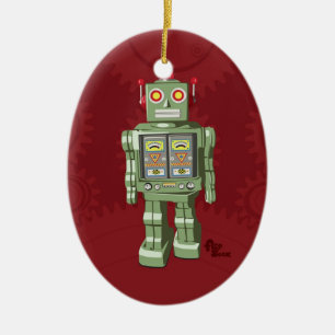 Ovale En Céramique Ornement de robot de jouet