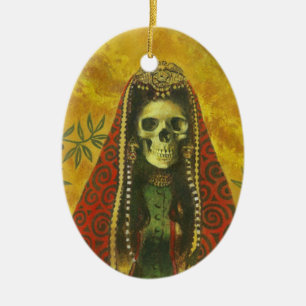 Ovale En Céramique Ornement de sorcière de la mort