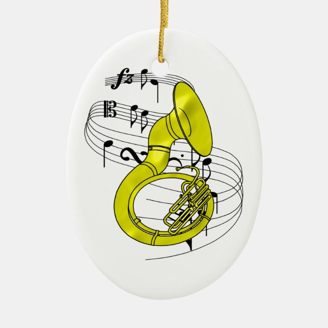 Ovale En Céramique Ornement de sousaphone (Devant)