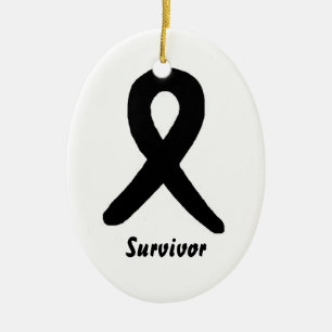 Ovale En Céramique Ornement de survivant de mélanome