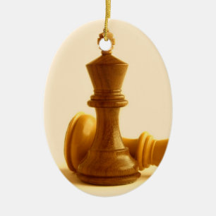 Ovale En Céramique Ornement d'échec et mat d'échecs